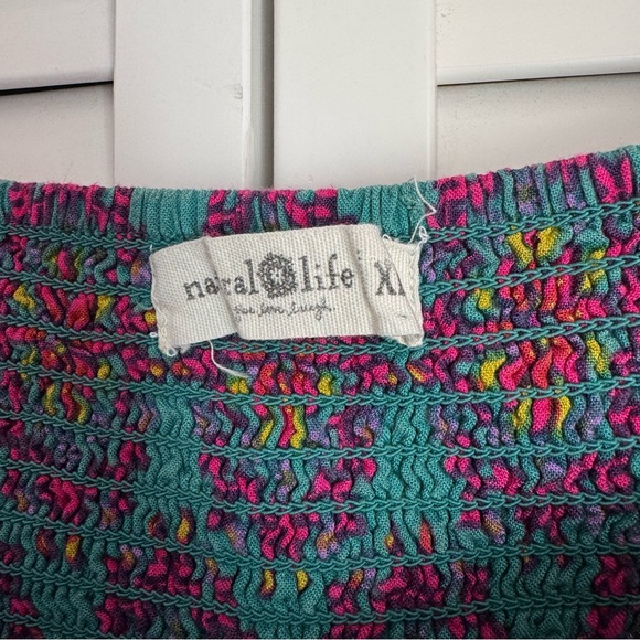 Natural Life Patricia Maxi Dress in Red Mustard Border Boho Festival Size XL - Picture 6 of 16